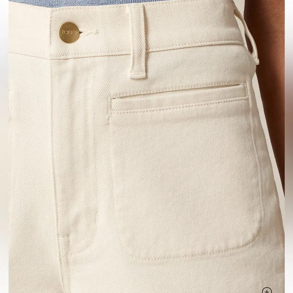 J.Crew Petite high-rise flare jean size 26 cream